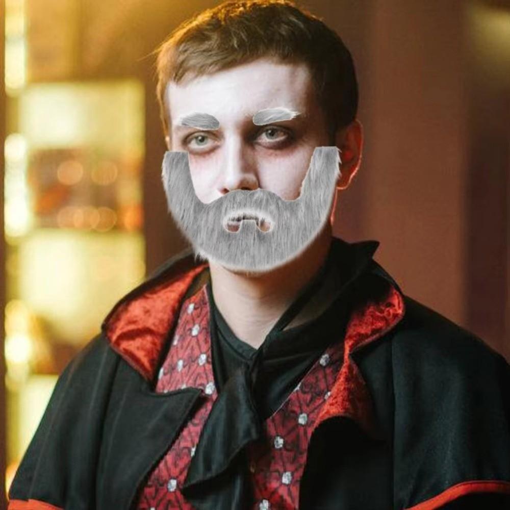 Realistic Fake Eyebrow Self Adhesive Cosplay Beard Props Fake Mustache Halloween
