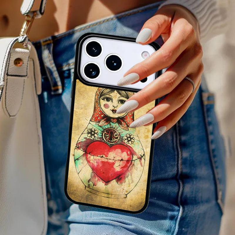 Russian Dolls Matryoshka Phone Case For iPhone 17 Air 14 15 13 12 Max Cover For Apple 16e 11 Pro Max Plus Coque