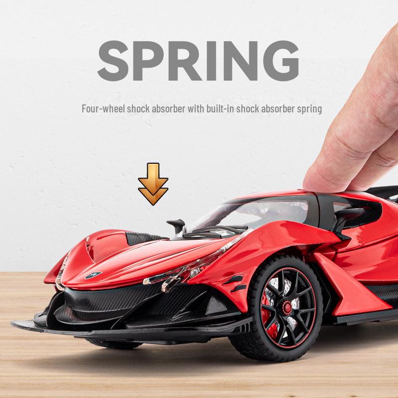 Аполлон IE 1:24 Модель автомобиля из легкого сплава: Спортивная игрушка с оттягивающимся механизмом, звуком и светом, с открывающимися дверцами