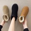 New Winter Suede Shoes Woman Round Toe Low Heel Snow Boots Women Plus Velvet Warm Shoes Women Botas Mujer Botines Zapatos Mujer