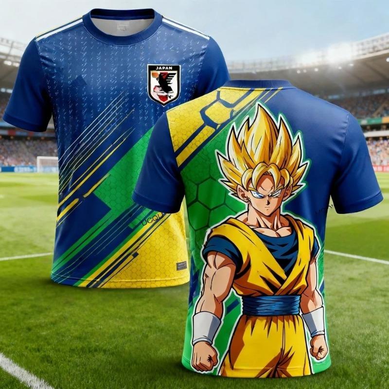 Летняя футболка 2026 года в стиле Dragon Ball Retro, Высококачественный хлопок, Мужская, Оверсайз, С принтом Сон Гоку, Унисекс, Детская, Повседневная рубашка.