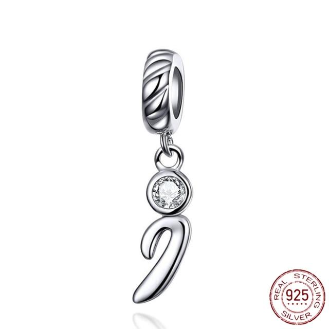 Браслет-подвеска из серебра 925 пробы с буквами AZ и буквами, бусины с именем для женщин, DIY кулон, изготовление ювелирных изделий