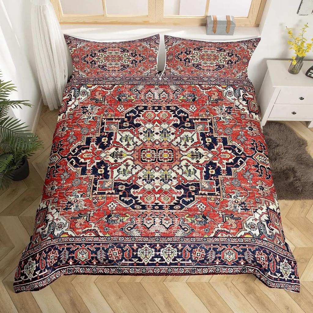 Племенной Цветочный Комплект Пододеяльника Богемный Геометрический Цветочный Комплект Постельного Белья Таинственная Индийская Абстрактная Сетка Пододеяльник Размер Twin King