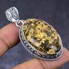 Ocean Jasper Gemstone 925 Steling Silver Jewelry Pendant 2.17" Q6A73