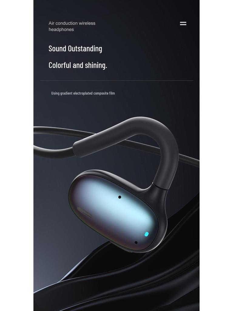 Bluetooth-спортивная гарнитура с воздушной проводимостью: Водонепроницаемый, Потостойкий, Дизайн с ушным крючком, Долгое время работы от аккумулятора