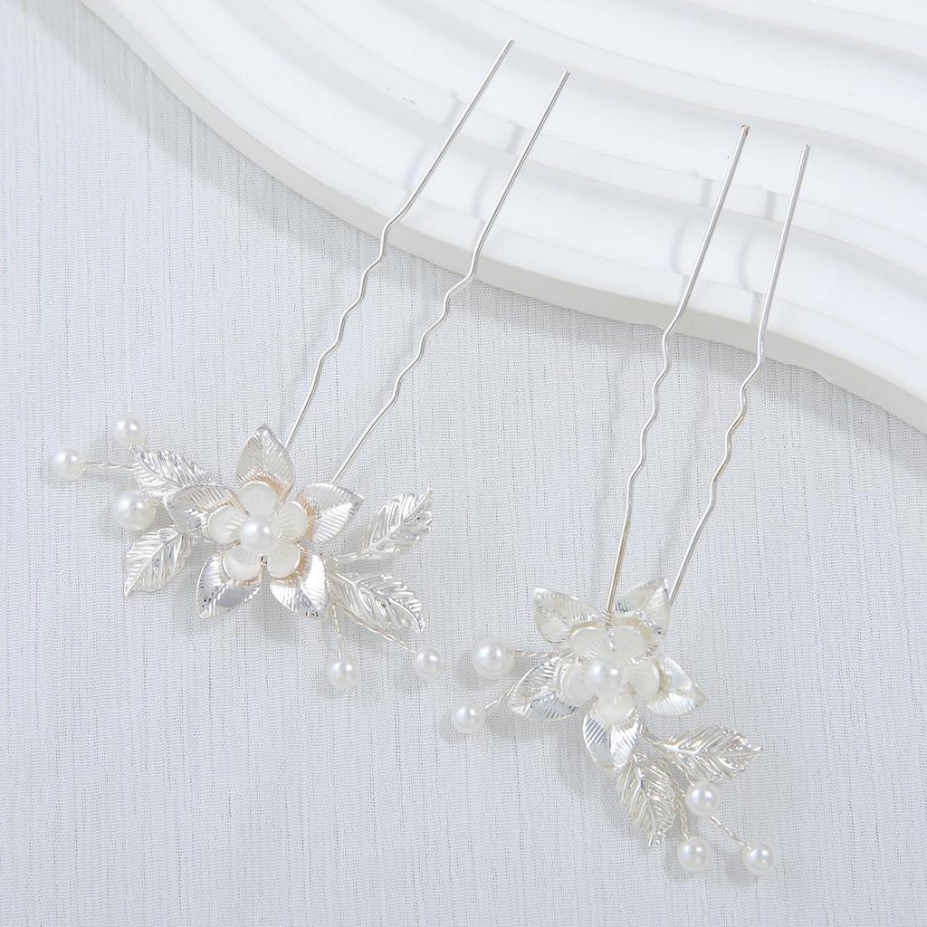 Украшение для волос Haodeliy, аксессуар для волос, гребень, U-образная шпилька, набор листьев, цветочный мотив, свадебный головной убор ручной работы, украшение для волос, цветок