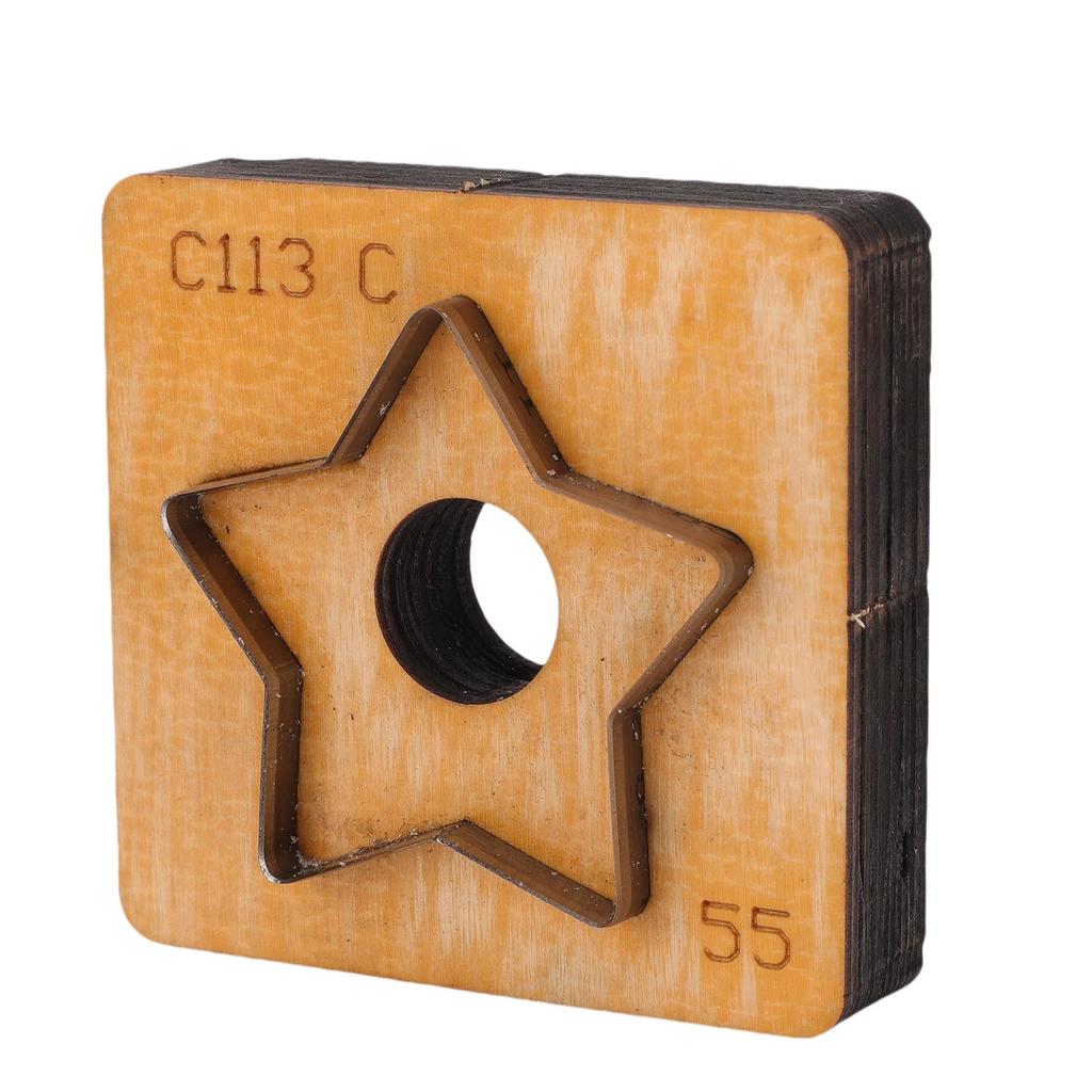 Звезда Кожаный режущий штамп Деревянная основа Острое стальное лезвие Многофункциональный кожаный вырубной пресс для поделок, декора