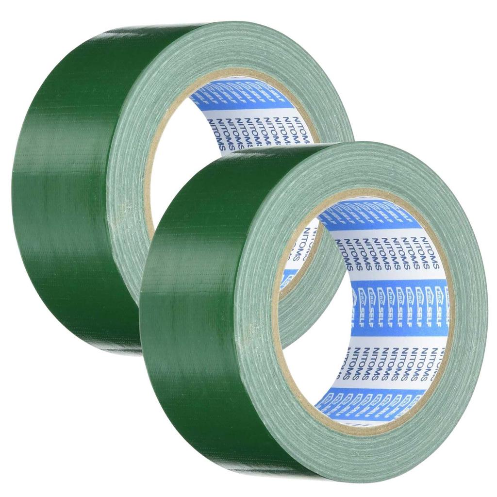 Nitoms PROSELF Colored Cloth Adhesive Tape 50mm Wide x 25m Set of for Trash and A9074 SE, Green, Long, 2, Packaging, Cardboard, Cans, Reinforcement,