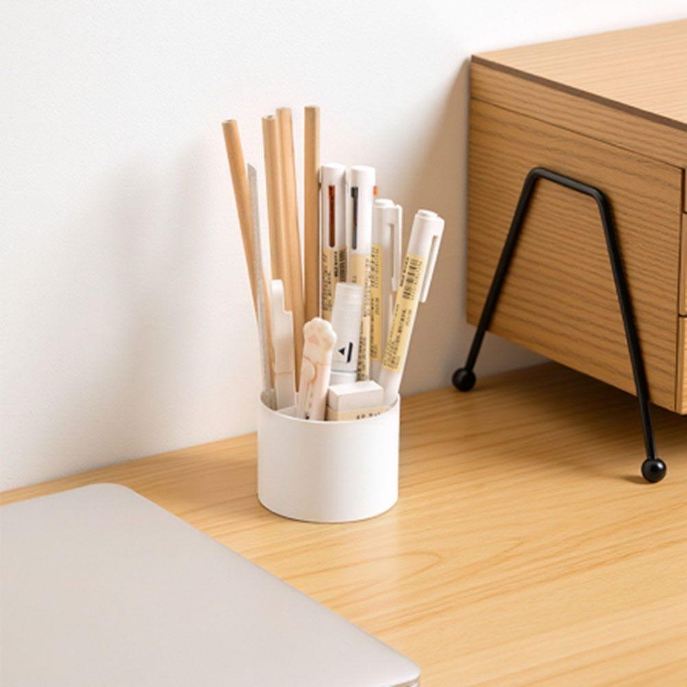 Mini Desktop Storage Box Rotating Stationery Storage Rack Simple Makeup Brush Holder for Home