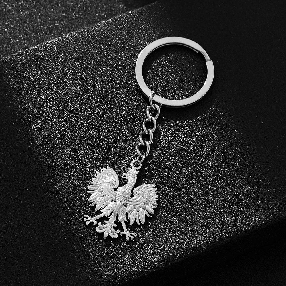 Брелок с эмблемой польской ретро-орла: Унисекс, титановая сталь, универсальный аксессуар