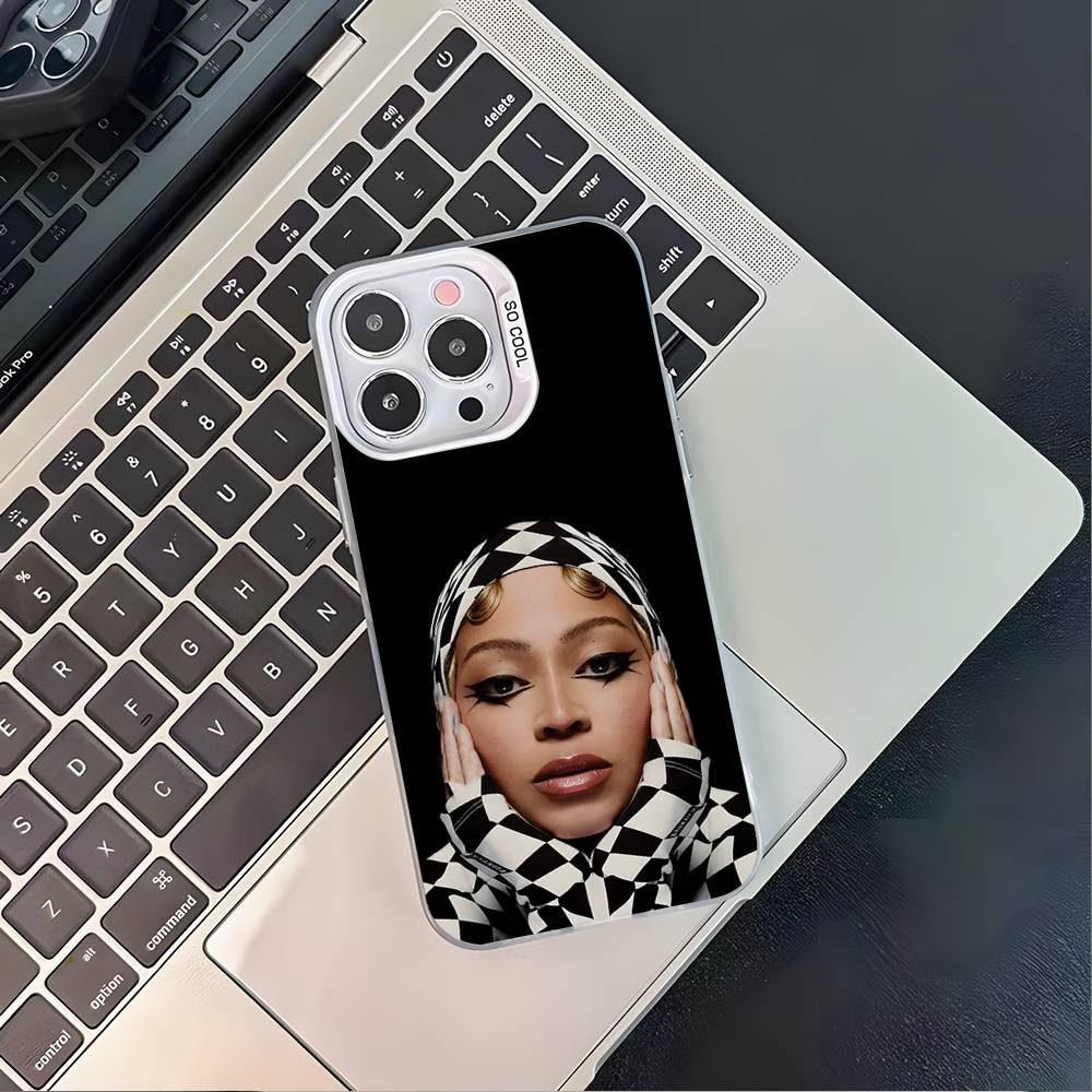 Певец B-BeyonceS Для iPhone 17,16,15,14,13,12,11,Mini,Pro,E,SE4,XS,MAX Белый Ударопрочный Конфетный Матовый Чехол