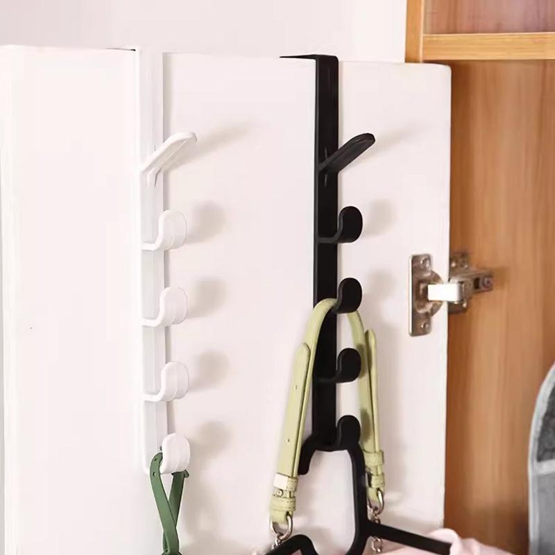 Пятисегментный дверной крючок, сумка для пальто, шапка для полотенец, резинки для волос, бесшовный держатель, организация хранения для дома, спальни, пластиковая вешалка одноцветного цвета