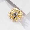 Vibrant Bee Sunflower Brooch - High-End Luxury Fashion Accessory