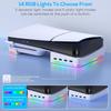 Горизонтальная консоль-стойка RGB с 14 режимами освещения и 4 USB-концентраторами, боковая подставка для PS5 Slim Disc и Digital, базовый держатель с функцией быстрой зарядки контроллера