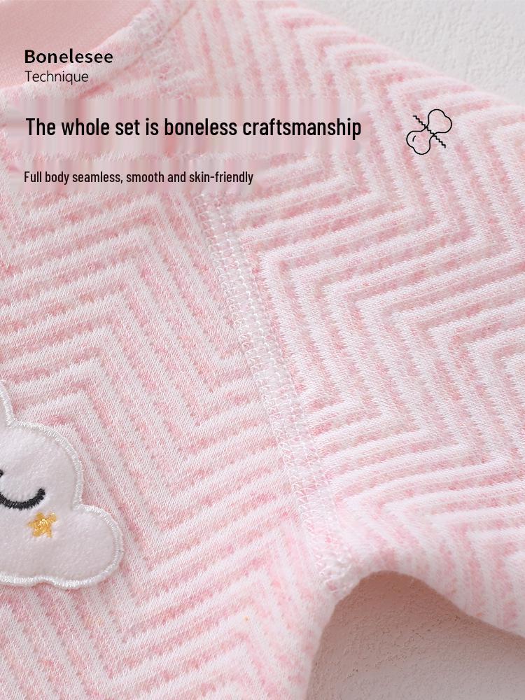 Three-Layer Quilted Baby Romper: Thickened Autumn/Winter Crawling Suit for Newborns, Boys, and Girls.