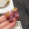 Очень большие серьги в форме фиолетового винограда, изысканное и милое девичье сердце, уникальный дизайн, фотография, повседневная одежда, необходимый новый стиль