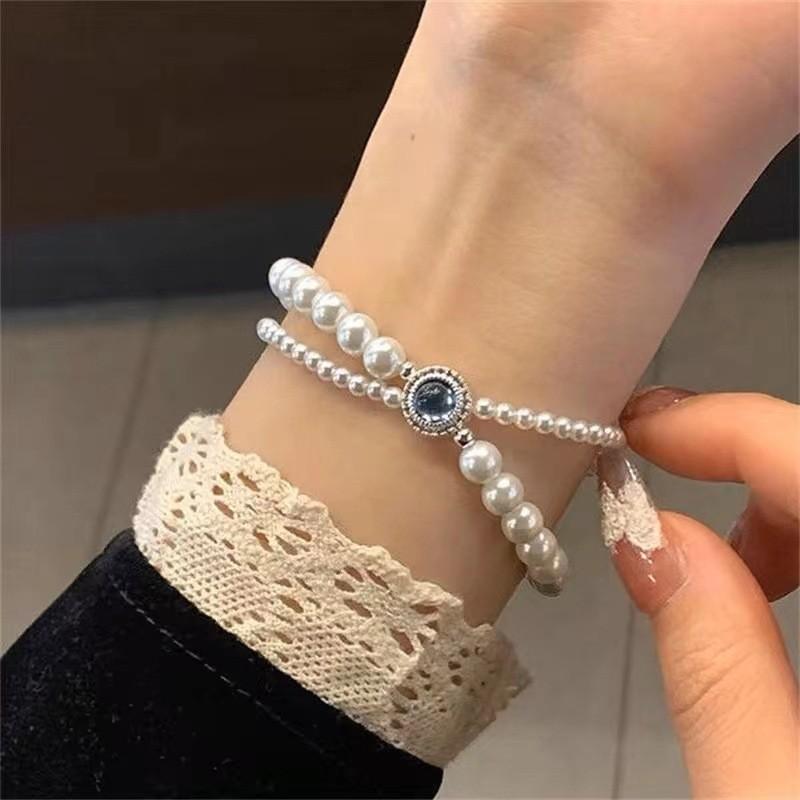 Элегантный браслет из искусственного жемчуга ручной работы для женщин с винтажным геометрическим дизайном