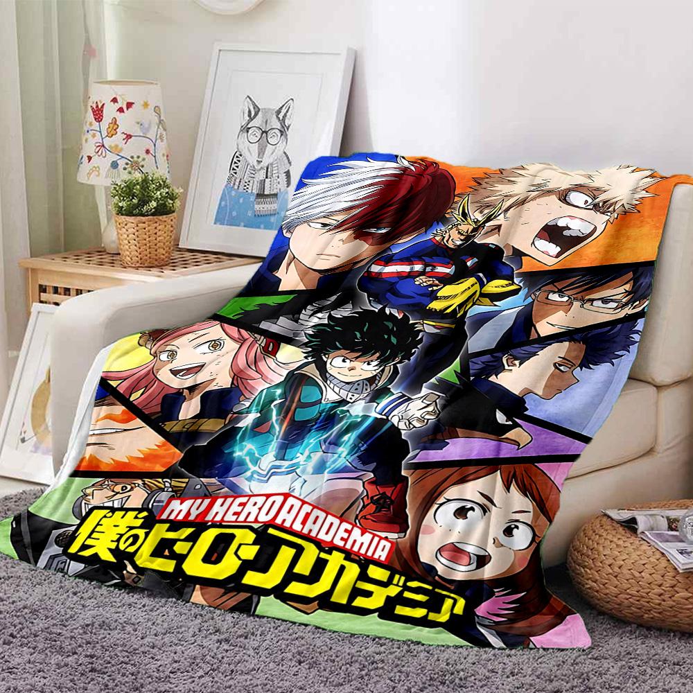 1pc Two Heroes Hero Academia Flannel Blanket,Ultra Soft Warm Plush Throw for Home Bedroom Bed Sofa Cover Camping Picnic gift Y7226