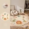 Cartoon Round Plush Carpet Thick Soft Anti Slip Fluffy Rug For Kids Bedroom Living Room Bedside Mat