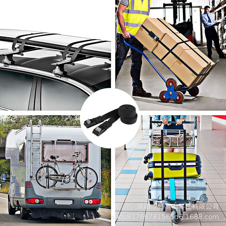 2Pcs 250kg Car Roof Rack Kayak Cam Buckle Lashing Strap Luggage Strap Polyester Quick Release Lashing With Buckle