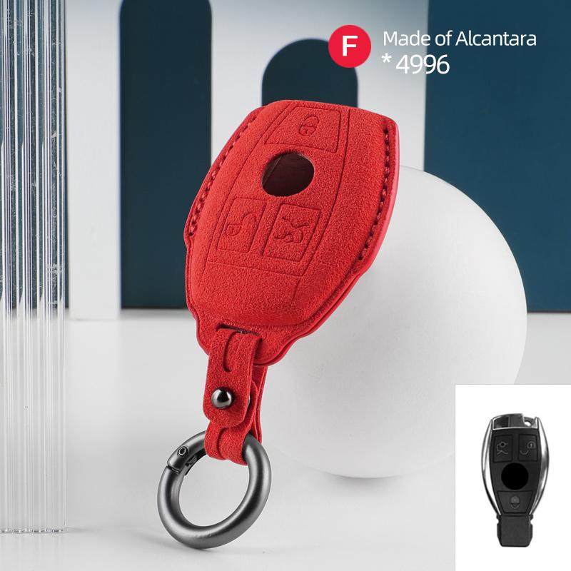 For Mercedes Benz CLS CLA GL R SLK AMG A B C S Class Car key case Alcantara Suede Smart Remote Keychain Protector Accessories
