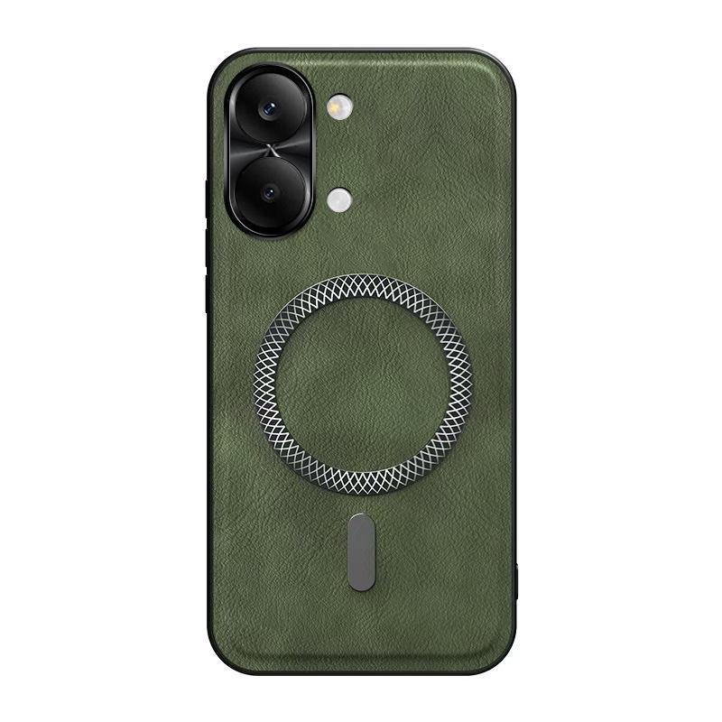 Применимо к Xiaomi Redmi Turbo5Max металлическая линза магнитный чехол для мобильного телефона кожаный узор Redmi 15C противоударный защитный чехол