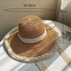 Кружевная кружевная соломенная шляпа для женщин, летняя пляжная выходная дышащая солнцезащитная шляпа с большими полями