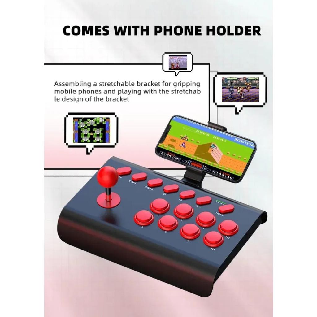 BSD-Y02 Wireless Arcade Stick Games Control Rocker for PS4/Switch Console Controller PC TV Android IOS Phones Fight Stick Joystick Gamepad Accessories
