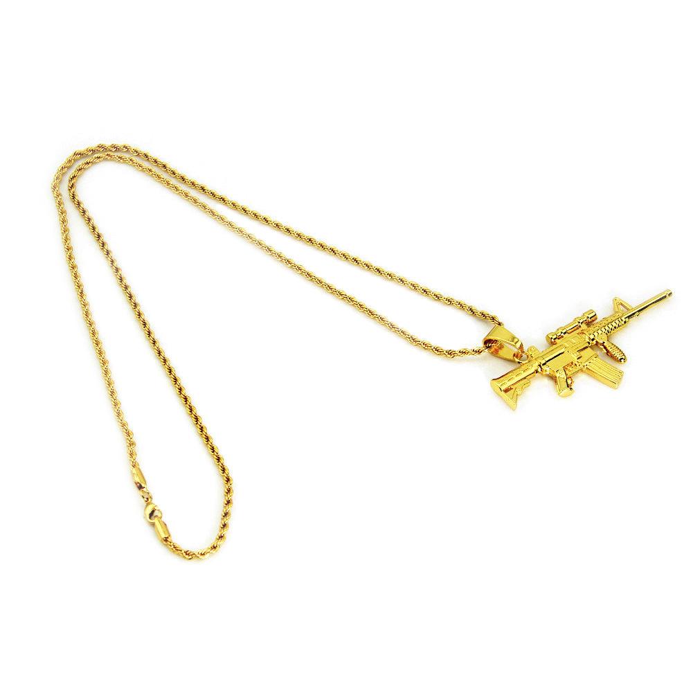 Ожерелье-пулемет в стиле хип-хоп, ожерелье-пулемет, европейская и американская мода, короткое ожерелье