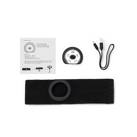 Sweat Headband High Brightness Detachable Light 3 Light-Modes Long Endurance Non-Slip Illumination Breathable