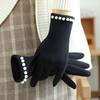 Anti-cold  Gloves Keep Warm Split-finger Gloves Retro Pearl Driving Gloves  Wedding
