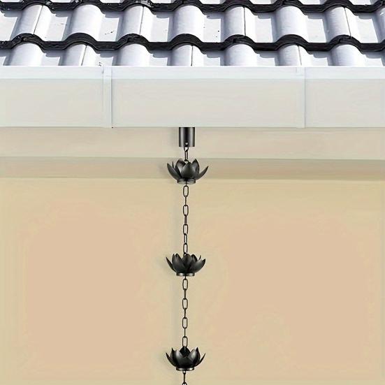 120CM Lotus Rain Chain Heavy Duty Metal Outdoor Garden Hanging Rain Catcher Cups Outside Gutters Downspouts Decorative Rain Chain Replacement