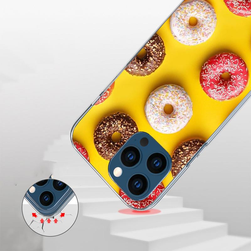 Чехол для телефона Macaron Ice Cream Cake Doughnut для iPhone 17 Air 16 Pro Max 16E 15 + 14 Plus 11 12 13 Mini 7 8 SE Подарочная печатная крышка F
