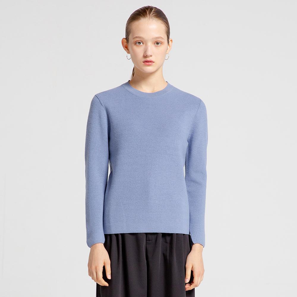 VIABON DE VIA 100% Wool Soft Round Neck (Blue)