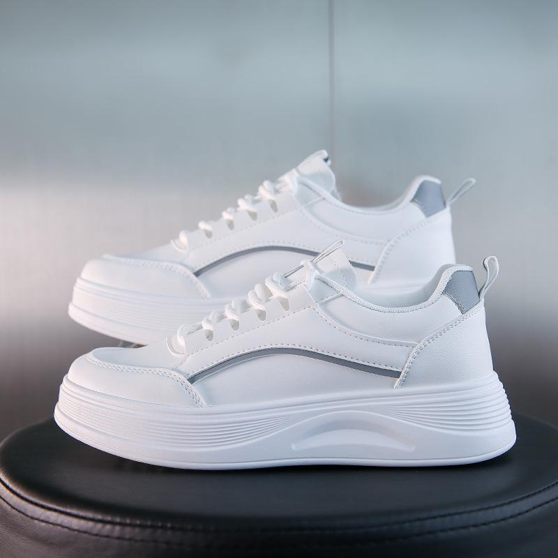 Новая женская обувь, корейская версия, весенние дышащие маленькие белые туфли с круглым носком, женская универсальная повседневная обувь для маффинов на толстой подошве