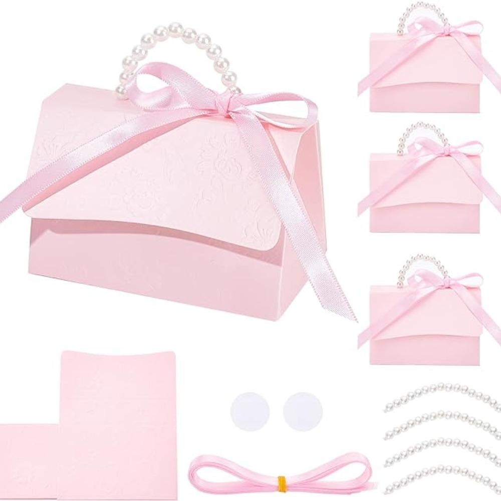 10 шт. свадебных сувениров коробки с жемчужной ручкой ленты DIY набор крафт-бумага коробки подарочные коробки для дня рождения сувениры бутик свадьба и годовщина