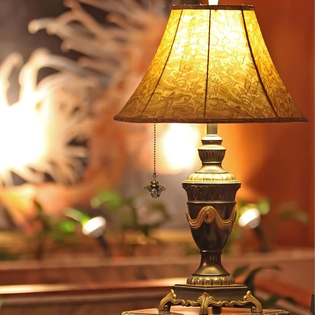 Набор из 4 штук 13-дюймовых винтажных удлинителей цепочки для потолочного вентилятора с подвесками-шармами в виде пчелы-матки, бронза