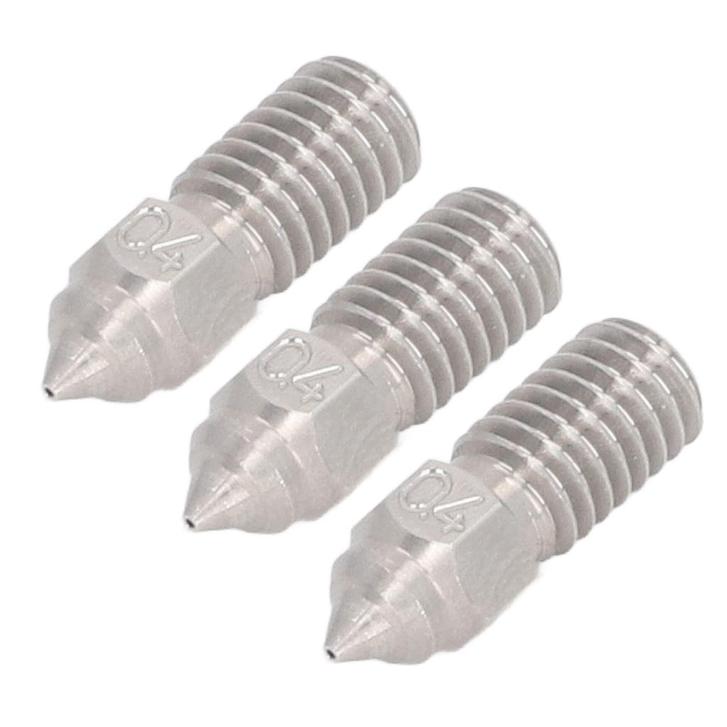 3 Pcs 0.4mm Nozzle High Flow Stainless Steel 3D Printer Nozzle for Elegoo Neptune 4 4Pro
