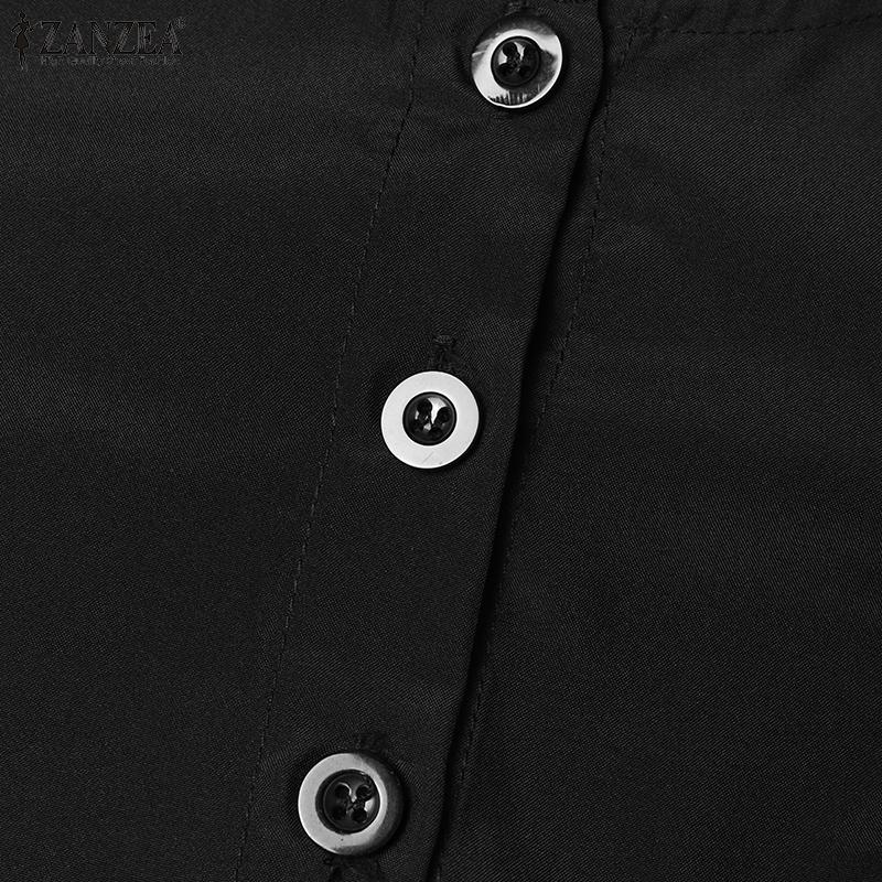 ZANZEA Женское повседневное свободное платье макси с длинным рукавом и круглым вырезом