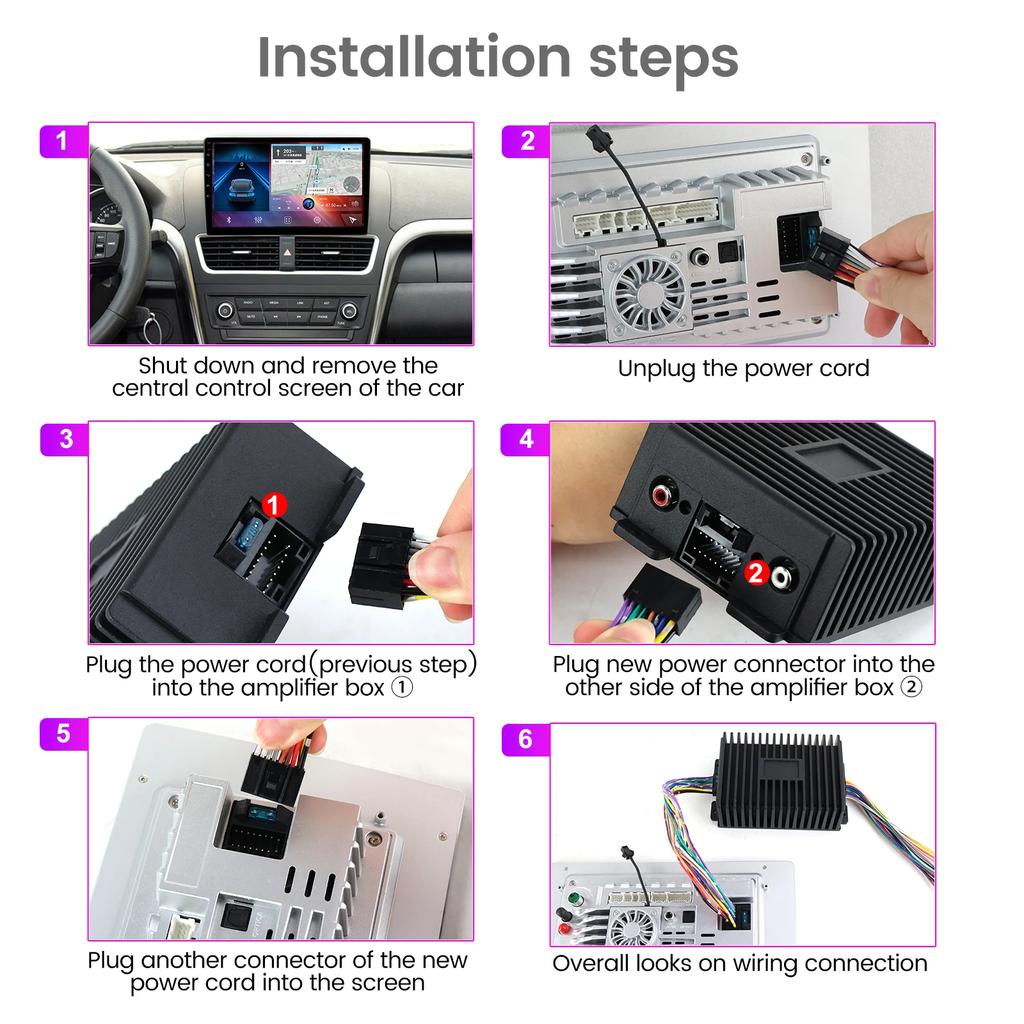 Усилитель DSP, автомобильный радиоприемник, стерео 4x47 Вт для Android, автозвук, высокая мощность, улучшение звука, комплект регулировки басов сабвуфера