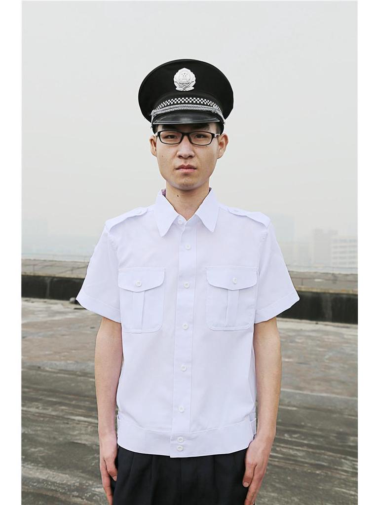 Summer Short-Sleeve White Security Uniform Shirt for Community Gatekeepers and Hotel Staff