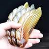 Ручная работа Натуральный гребень из рога яка Парикмахерская расческа с мелкими зубьями Антистатическая массажная щетка для выпрямления и завивки сухих и влажных волос