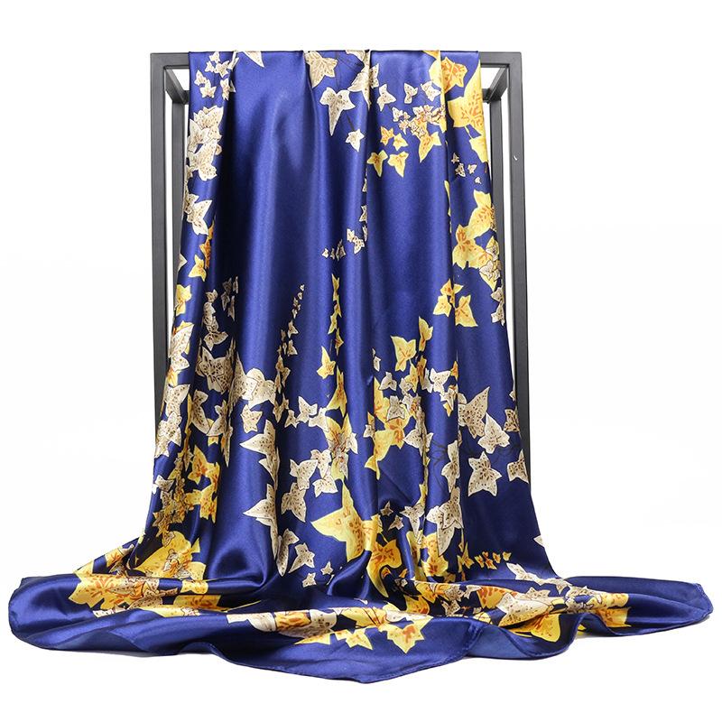 Высококачественные роскошные шелковые шарфы, повязка на голову, шарфы, шейный шарф для женщин, шелковый шарф с цепочкой, женская декоративная шаль