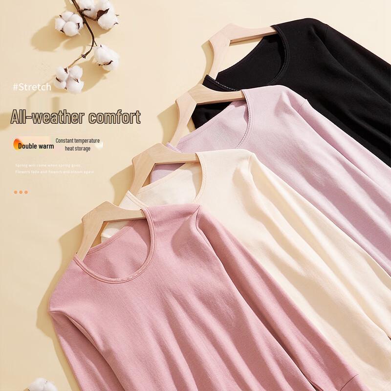 Langsha Women's Pure Cotton 5A Anti-Bacterial Thermal Base Layer Top