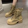 Women Boots Elastic Platform Boots Breathable Summer Heels Botas  Slip on Ankle Boots Elegant Woman Heeled Shoes