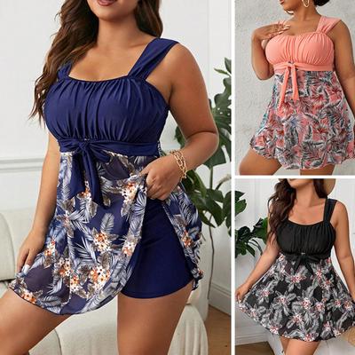 2 шт./компл. женский летний купальник, комплект на шнуровке, с принтом по подолу, топы с высокой талией, шорты для плавания, комплект, сплошной цвет, быстросохнущий купальный костюм, купальный костюм