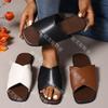Foreign Trade Large Size Flat Bottom Soft Bottom Half Slippers Women's Summer 2025 Korean Version Round Head Lazy Slippers Women Wear Sandals Women