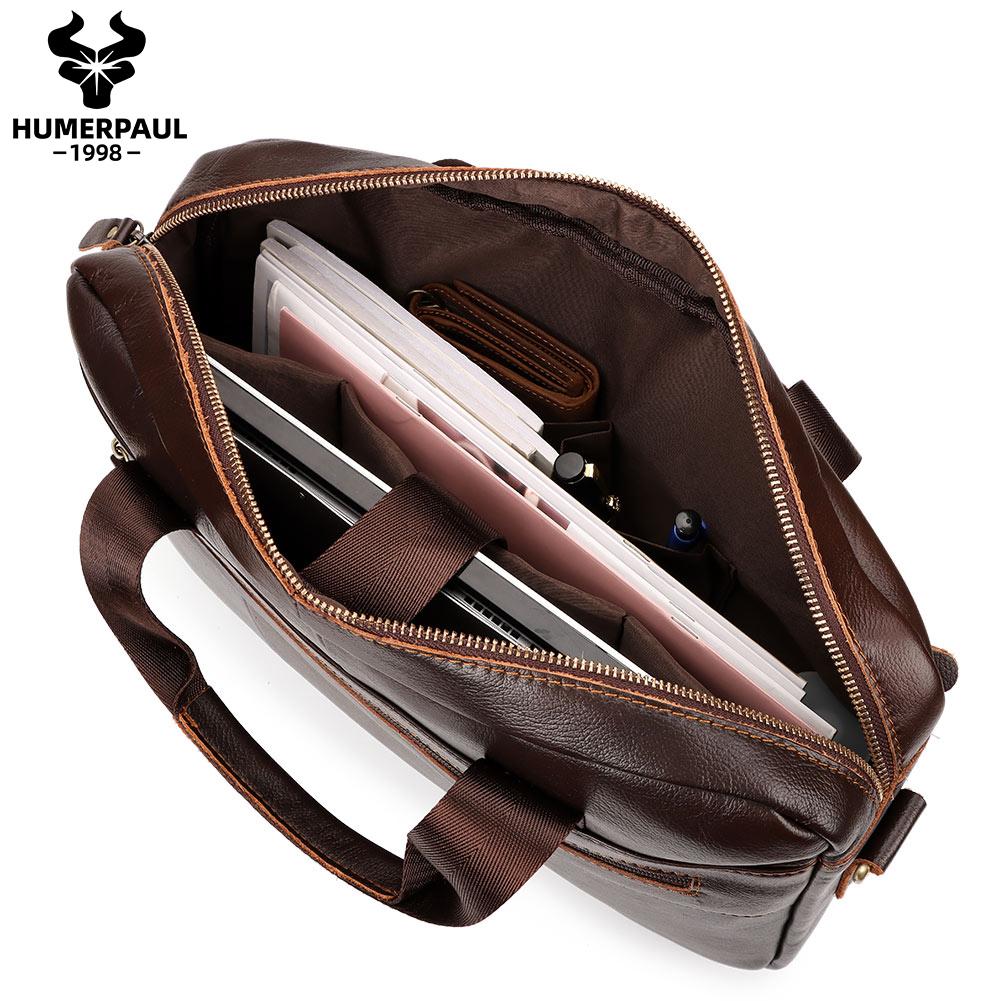 Мужской портфель из натуральной кожи, большая вместительная сумка для компьютера, спортивная сумка