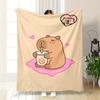 1PC Cute cartoon capybara pattern blanket, all season lightweight home office outdoor nap multifunctional blanket