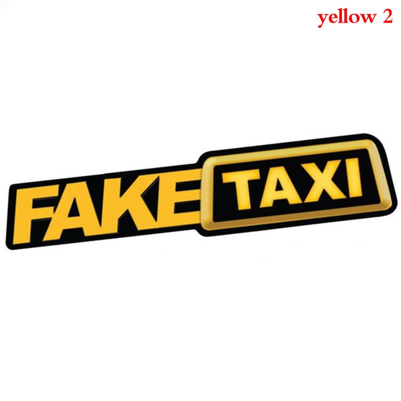 Funny FAKE TAXI Car Auto Sticker FakeTaxi Decal Emblem Self Adhesive Vinyl Universal For BMW Ford Toyota VW Honda Kia Opel Kia